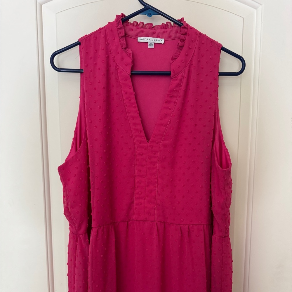 👗Sandra Darren Pink V-Neck Sundress